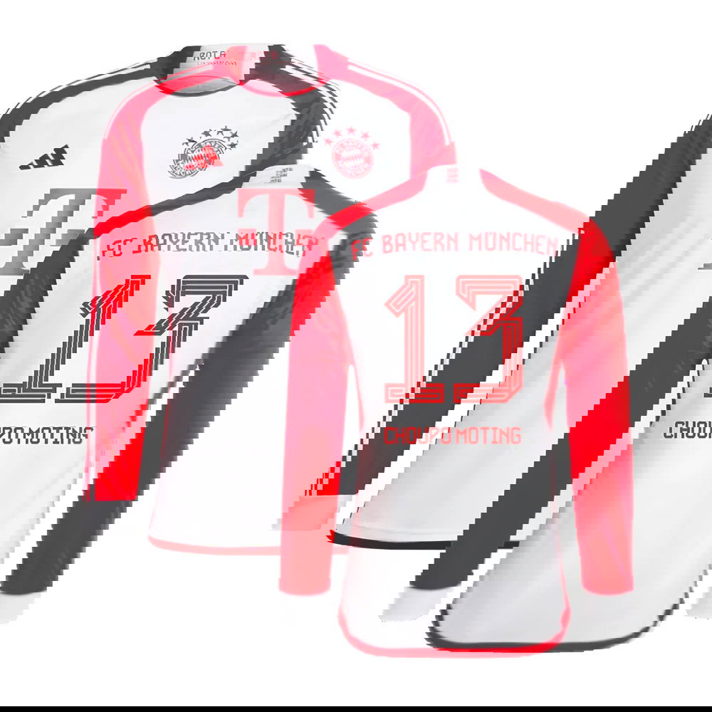 2023-2024 Bayern Munich Long Sleeve Home Shirt (Choupo Moting 13)