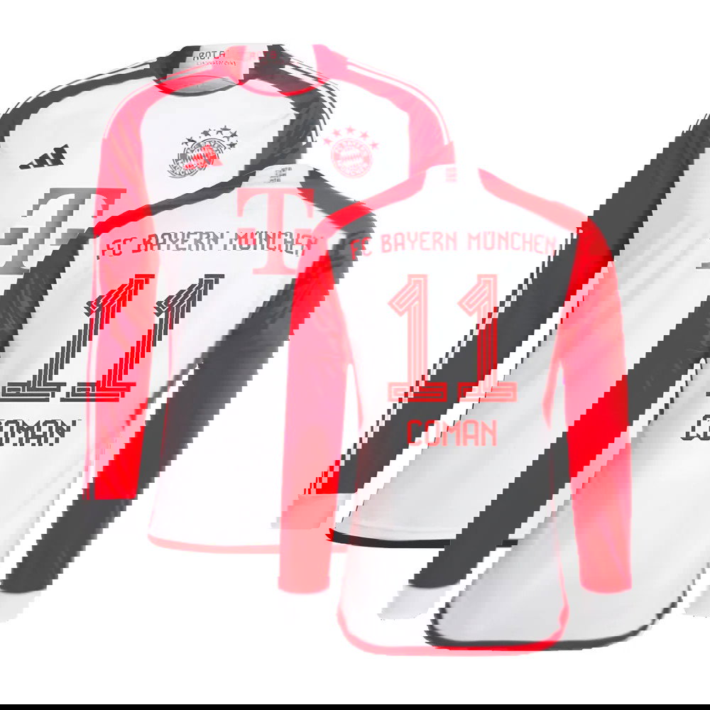 2023-2024 Bayern Munich Long Sleeve Home Shirt (Coman 11)