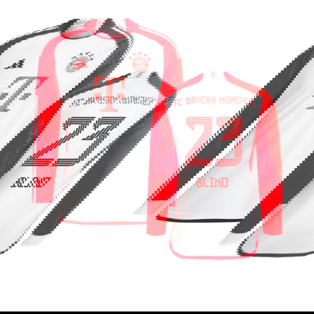 2023-2024 Bayern Munich Long Sleeve Home Shirt (Kids) (Blind 23)