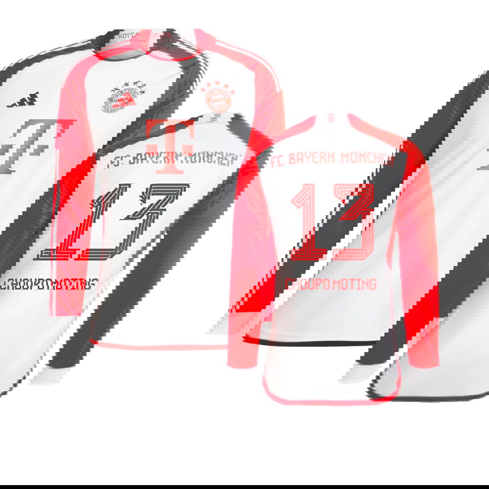 2023-2024 Bayern Munich Long Sleeve Home Shirt (Kids) (Choupo Moting 13)