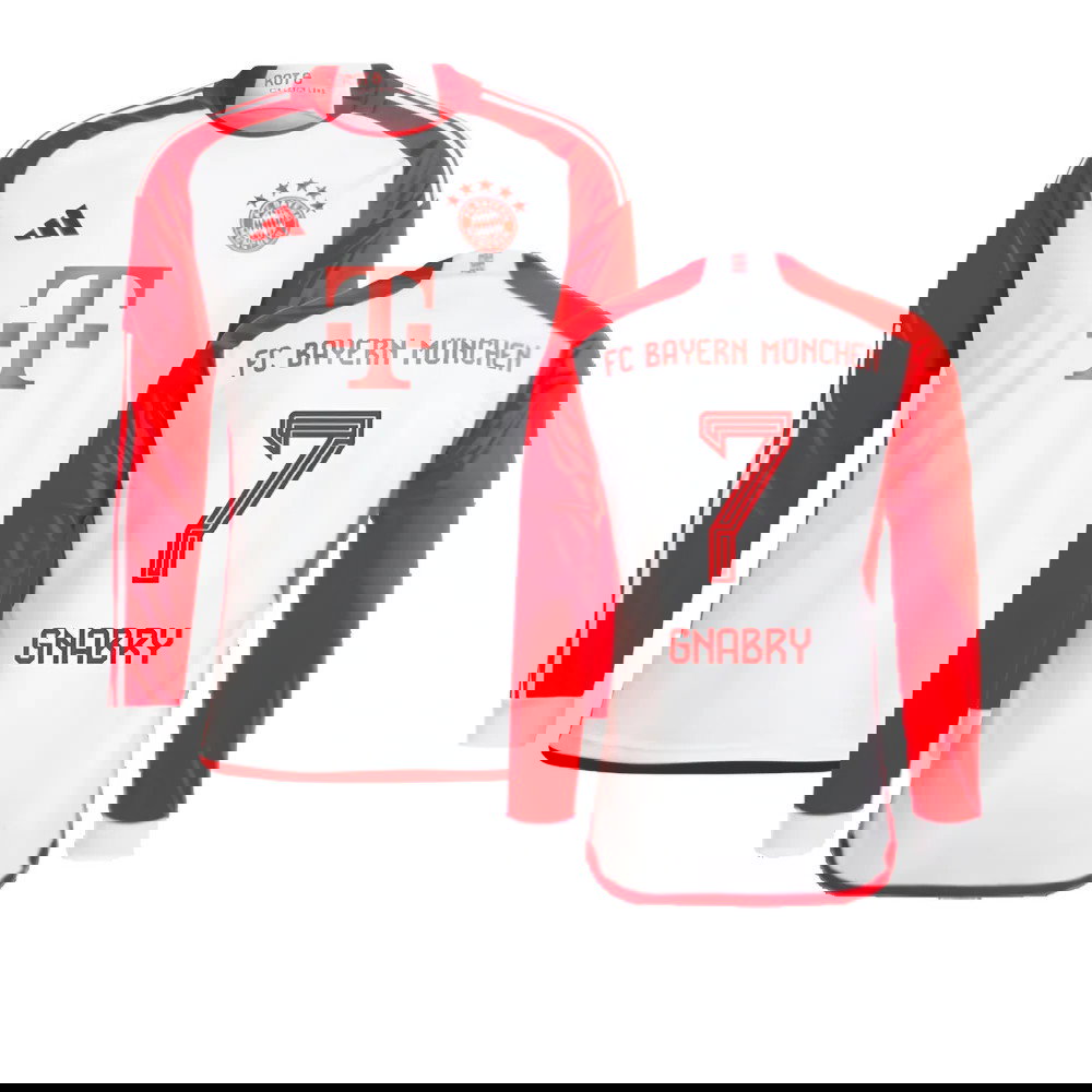 2023-2024 Bayern Munich Long Sleeve Home Shirt (Kids) (Gnabry 7)