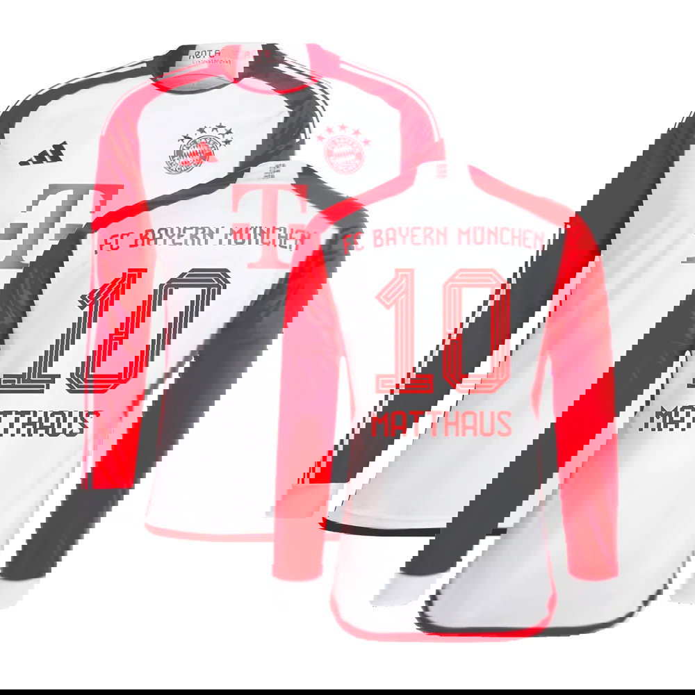 2023-2024 Bayern Munich Long Sleeve Home Shirt (Matthaus 10)