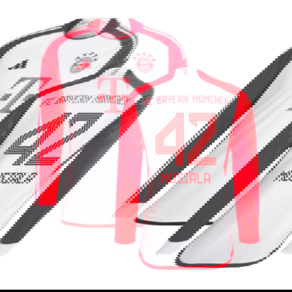 2023-2024 Bayern Munich Long Sleeve Home Shirt (Musiala 42)