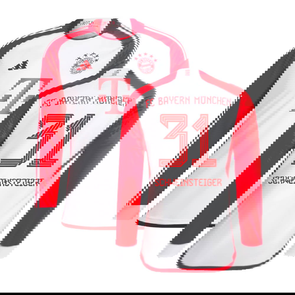 2023-2024 Bayern Munich Long Sleeve Home Shirt (Schweinsteiger 31)
