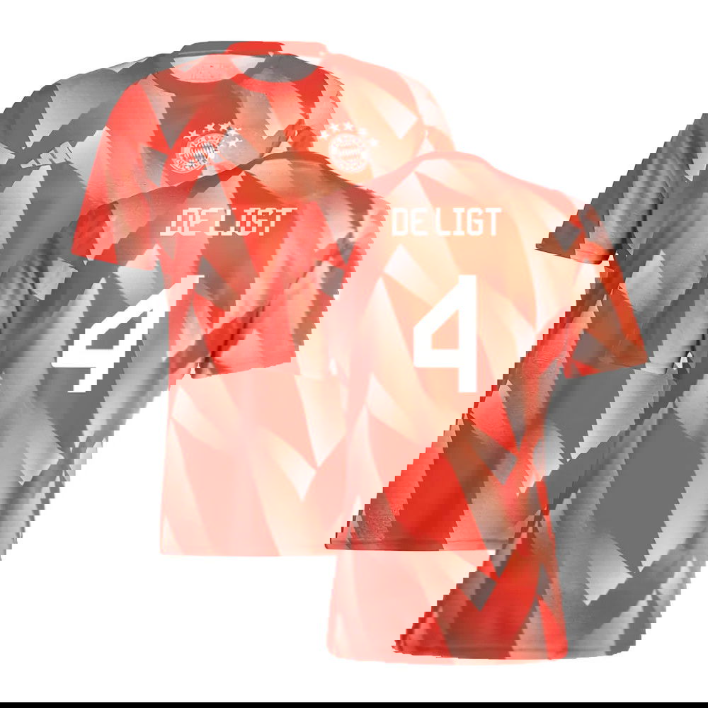 2023-2024 Bayern Munich Pre-Match Shirt (Red) (De Ligt 4)