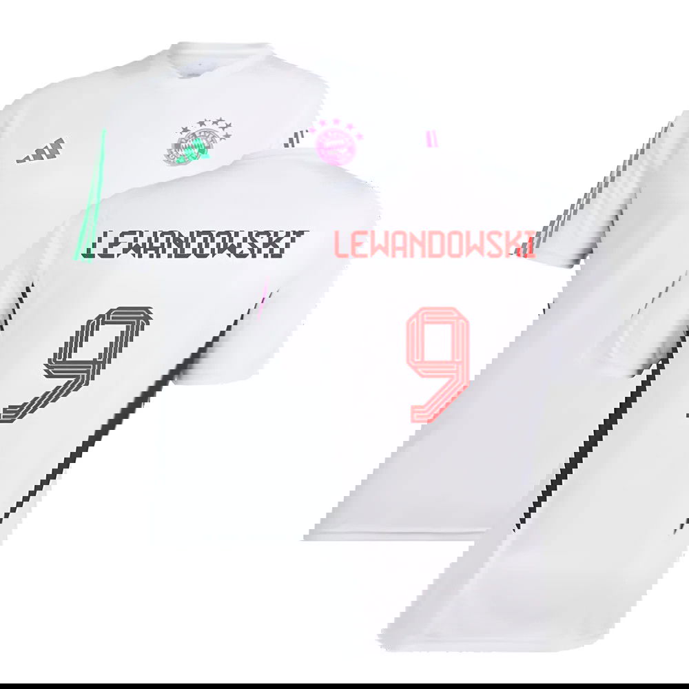 2023-2024 Bayern Munich Training Shirt (White) (Lewandowski 9)