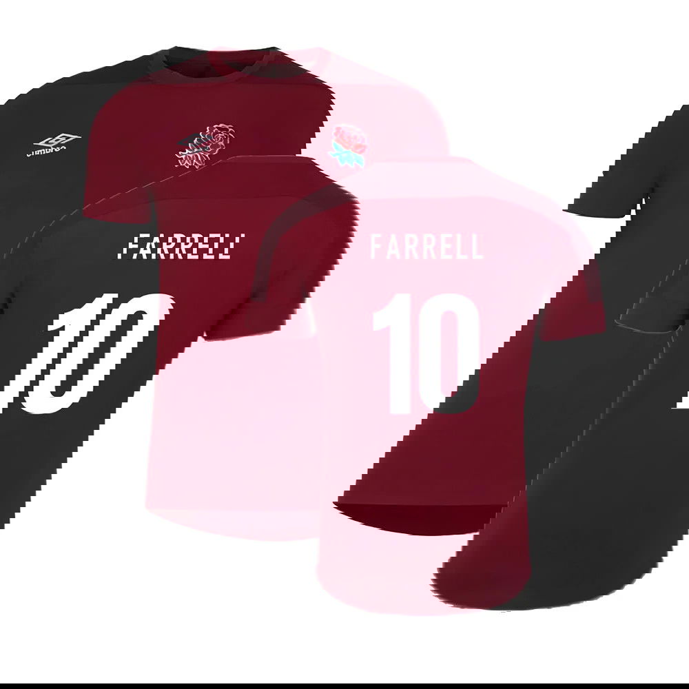 2023-2024 England Rugby Presentation T-Shirt (Tibetan Red) (Farrell 10)