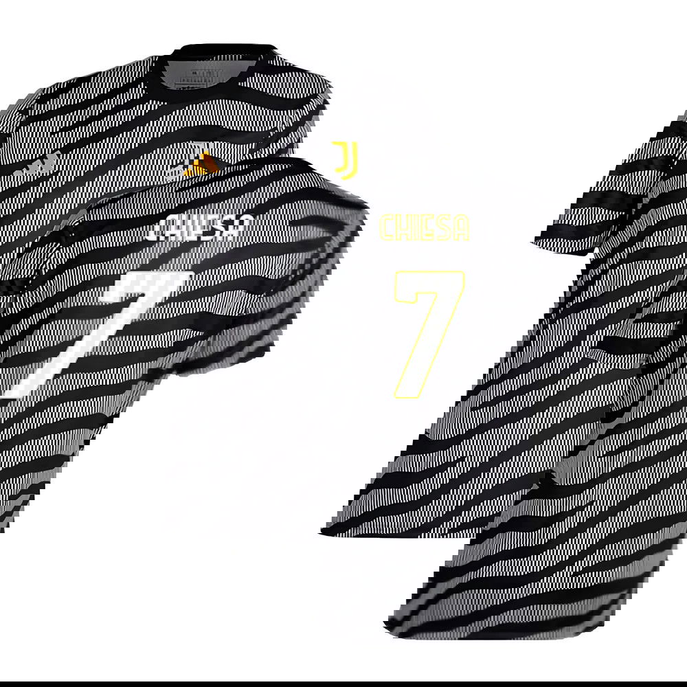 2023-2024 Juventus Pre-Match Shirt (Black) (CHIESA 7)