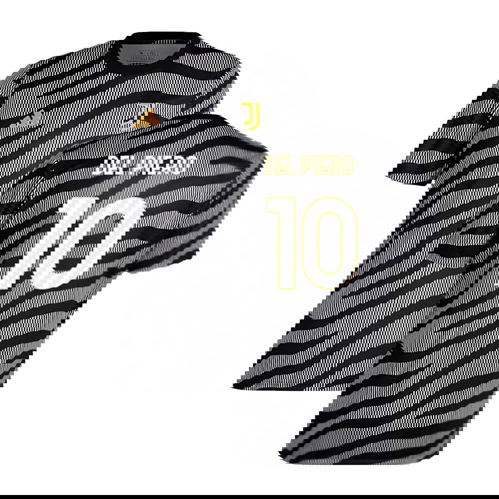 2023-2024 Juventus Pre-Match Shirt (Black) (DEL PIERO 10)