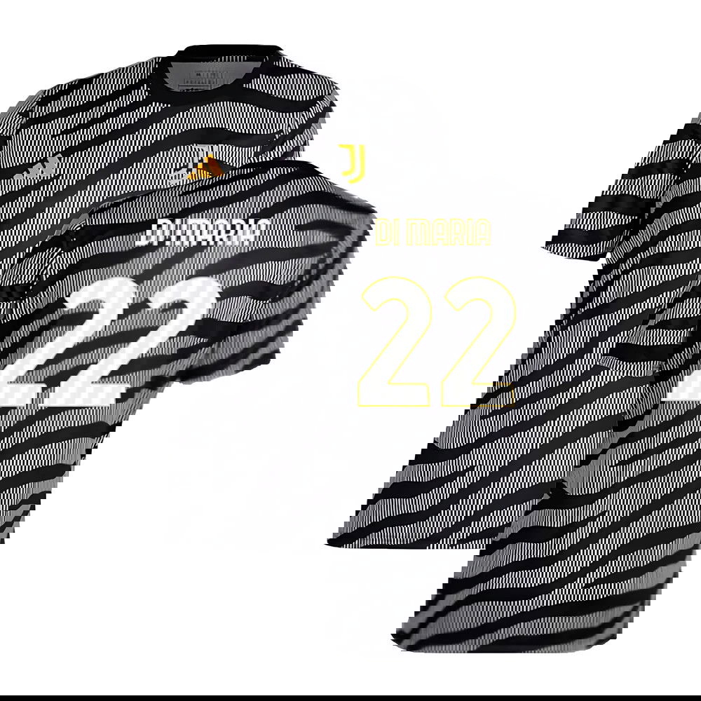 2023-2024 Juventus Pre-Match Shirt (Black) (DI MARIA 22)