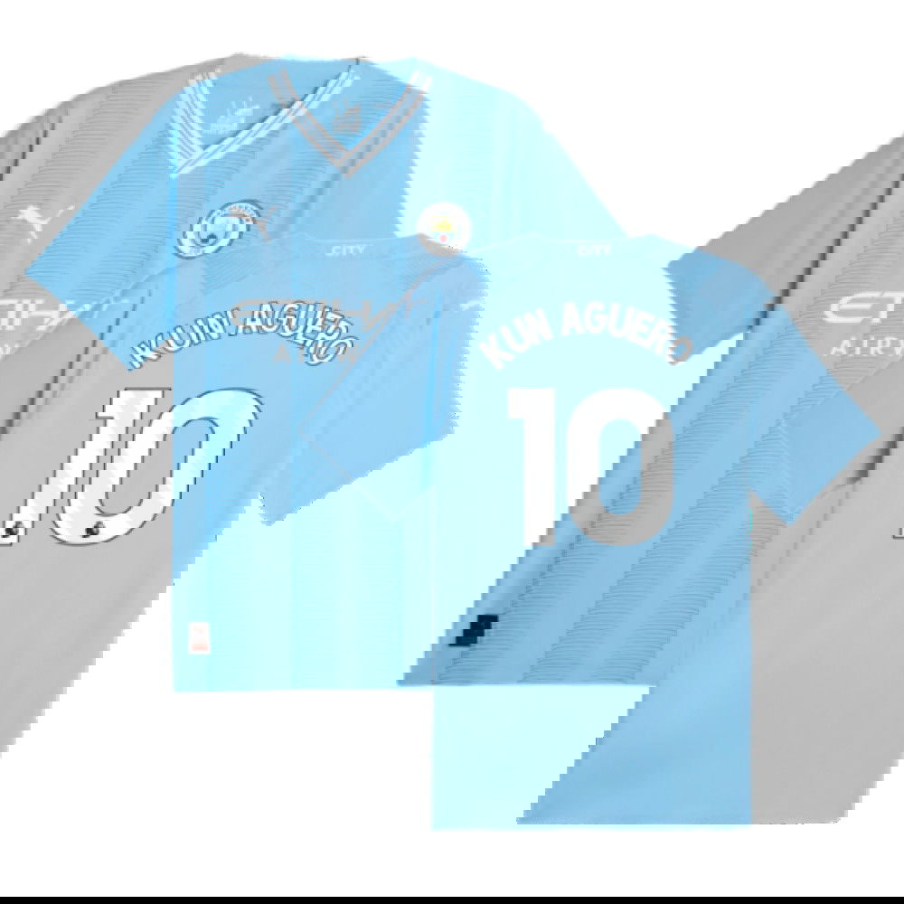 2023-2024 Man City Authentic Home Shirt (KUN AGUERO 10)
