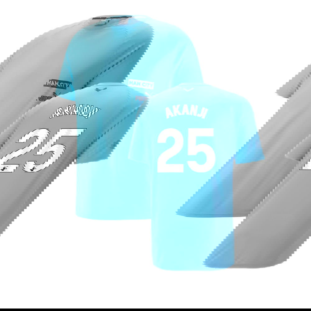 2023-2024 Man City Casuals Tee (Blue Wash) - Kids (AKANJI 25)