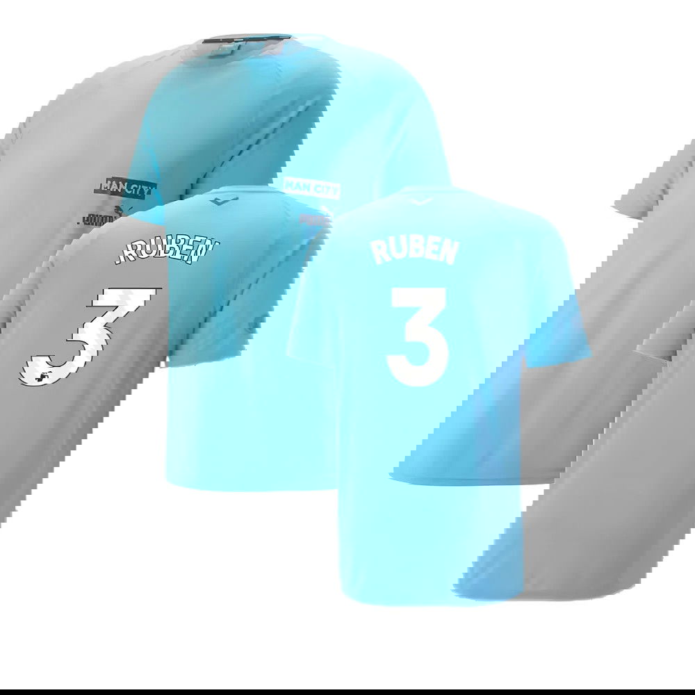 2023-2024 Man City Casuals Tee (Blue Wash) - Kids (RUBEN 3)