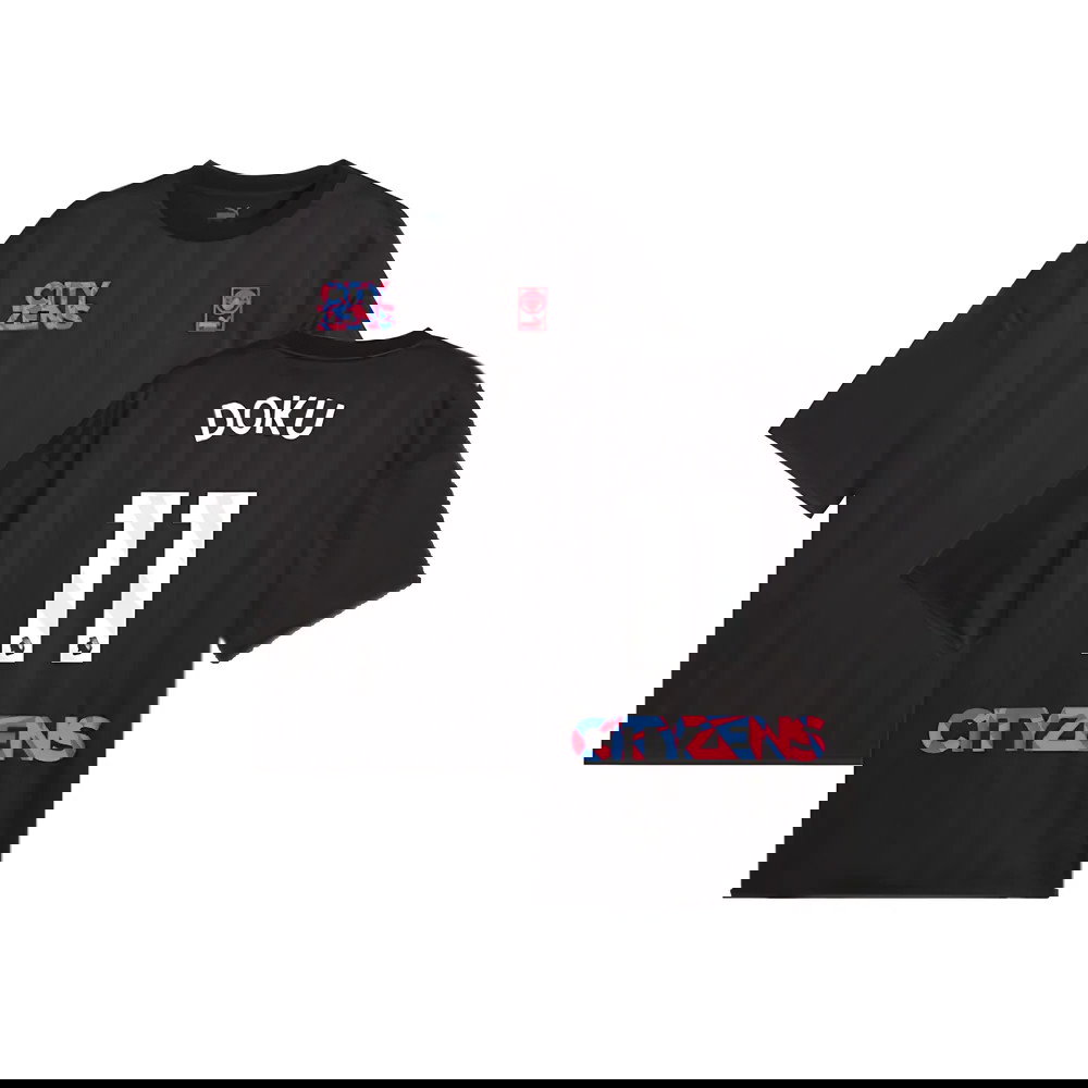 2023-2024 Man City FtblNrgy Jersey (Black) (Doku 11)