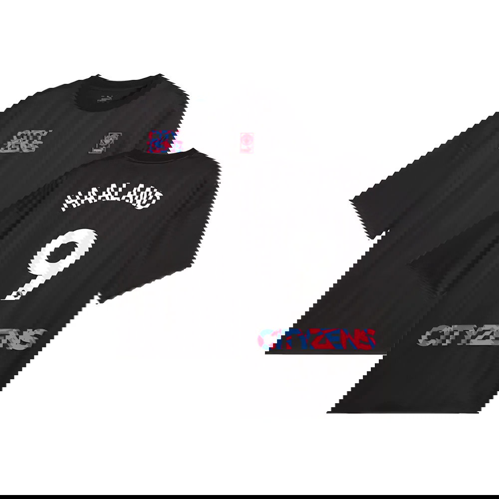 2023-2024 Man City FtblNrgy Jersey (Black) (HAALAND 9)