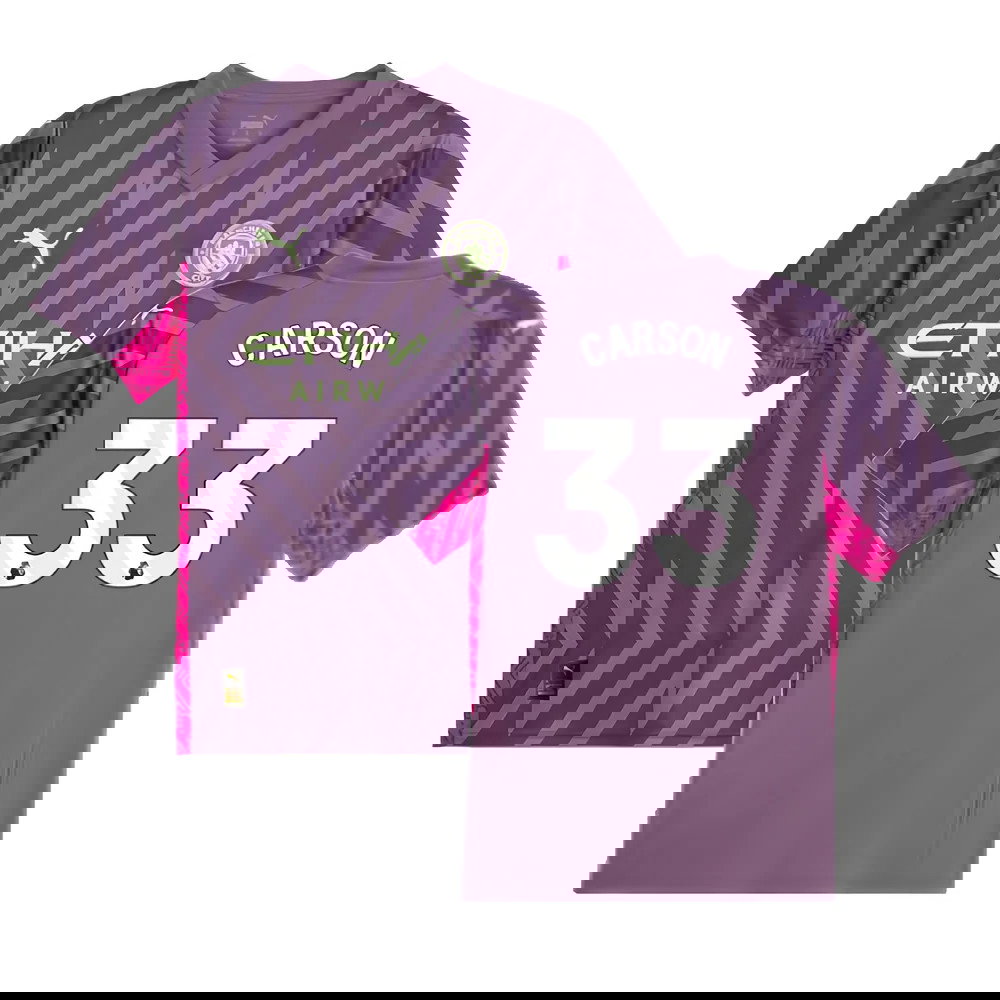 2023-2024 Man City Goalkeeper Shirt (Purple Charcoal) (Carson 33)