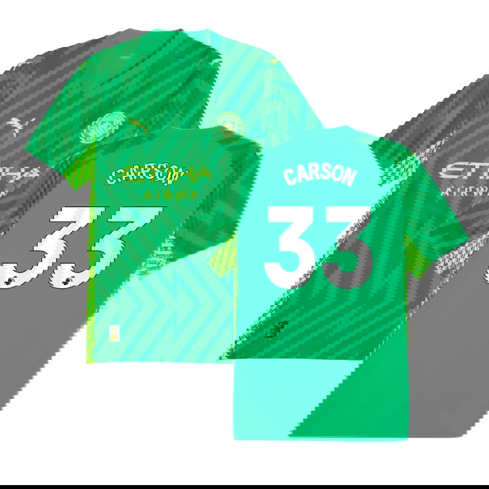 2023-2024 Man City Home Goalkeeper Shirt (Green) (Carson 33)