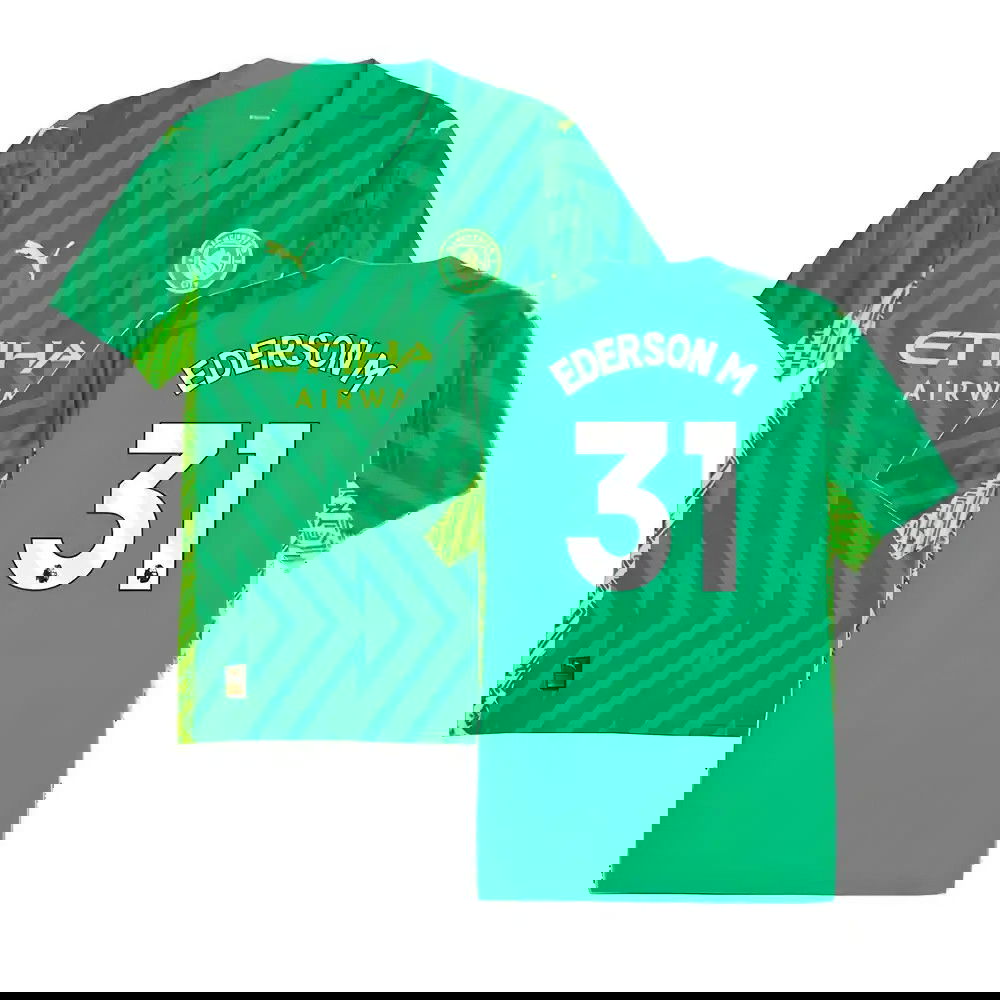2023-2024 Man City Home Goalkeeper Shirt (Green) (Ederson M 31)
