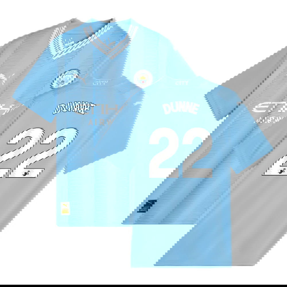 2023-2024 Man City Home Shirt (Kids) (DUNNE 22)