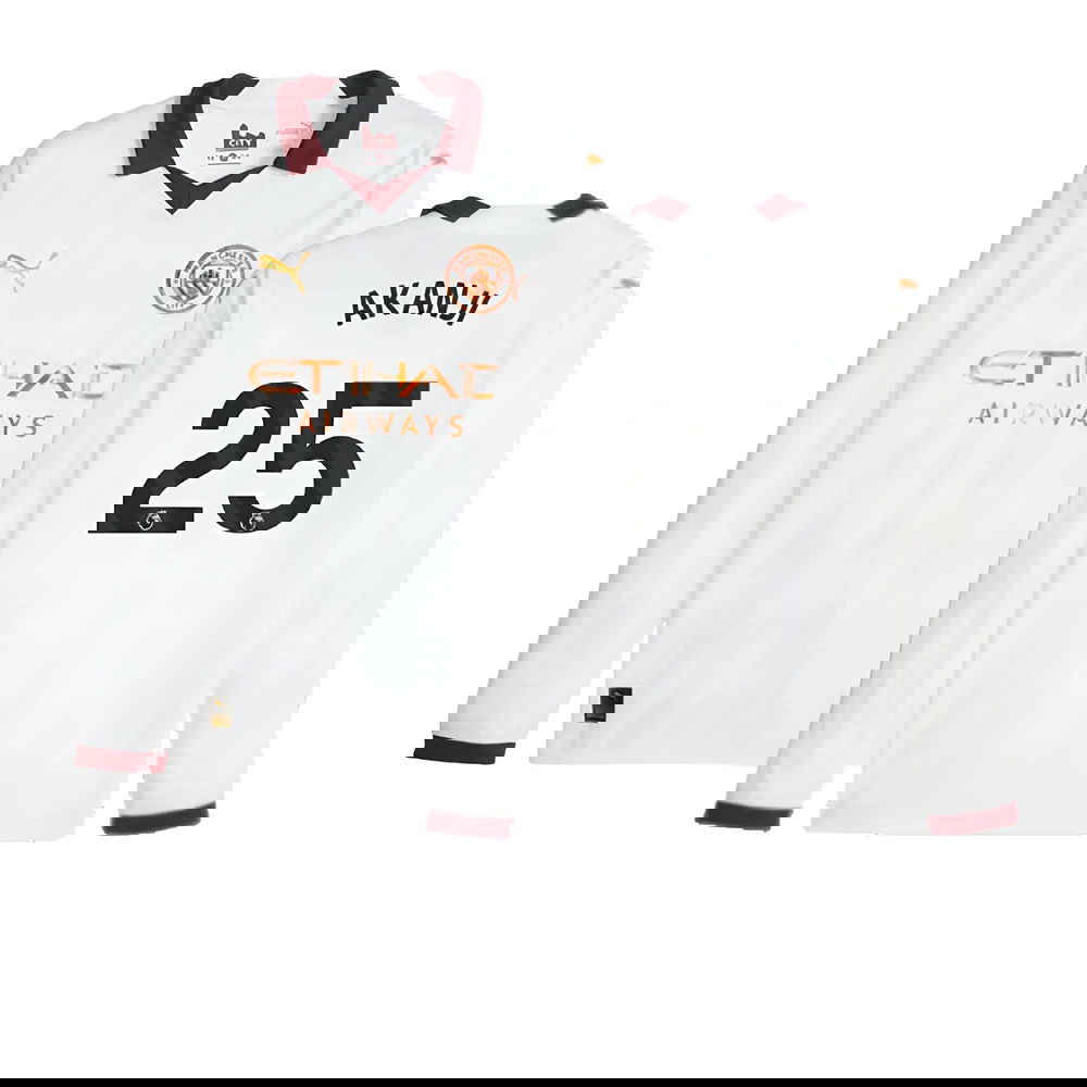 2023-2024 Man City Long Sleeve Away Shirt (AKANJI 25)