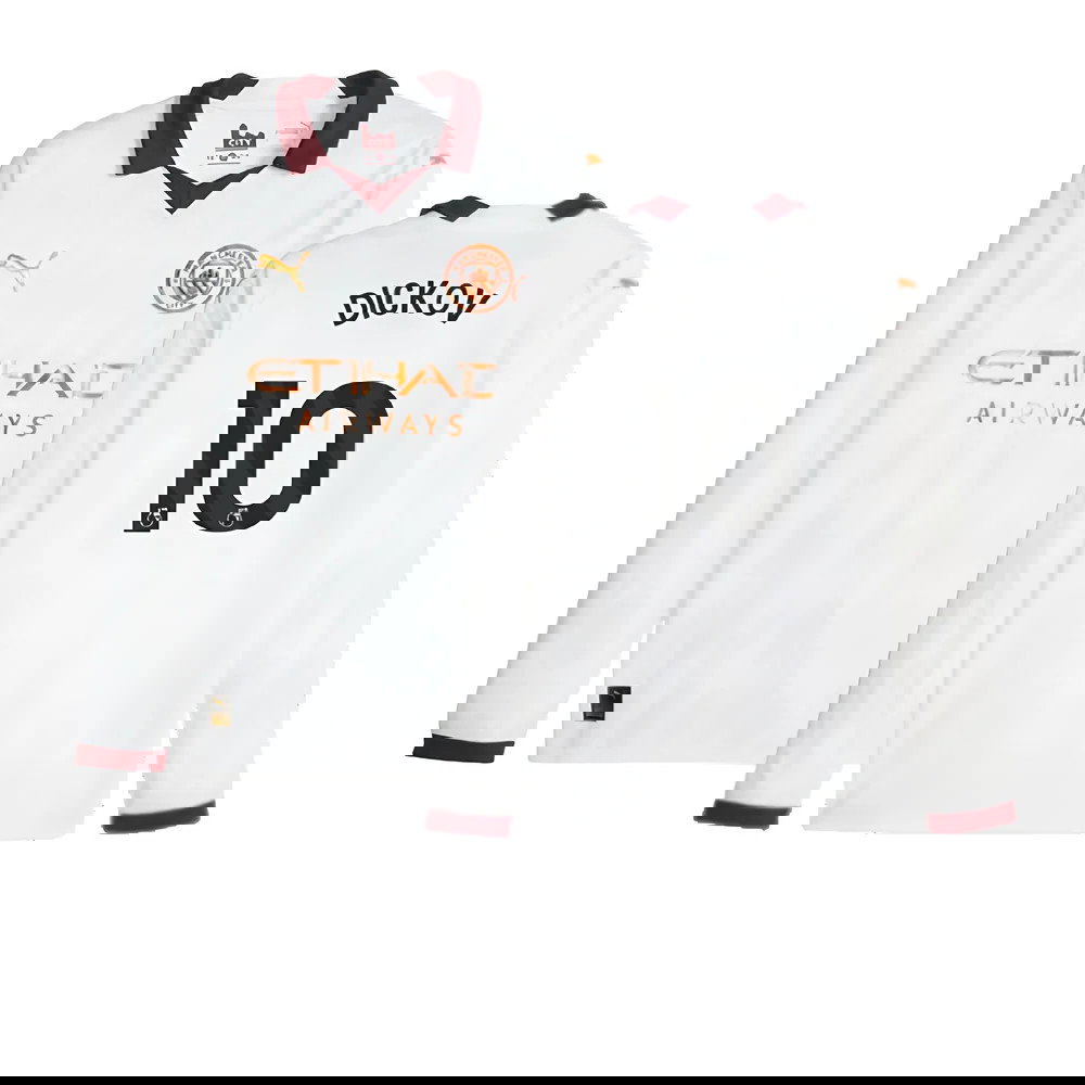 2023-2024 Man City Long Sleeve Away Shirt (DICKOV 10)