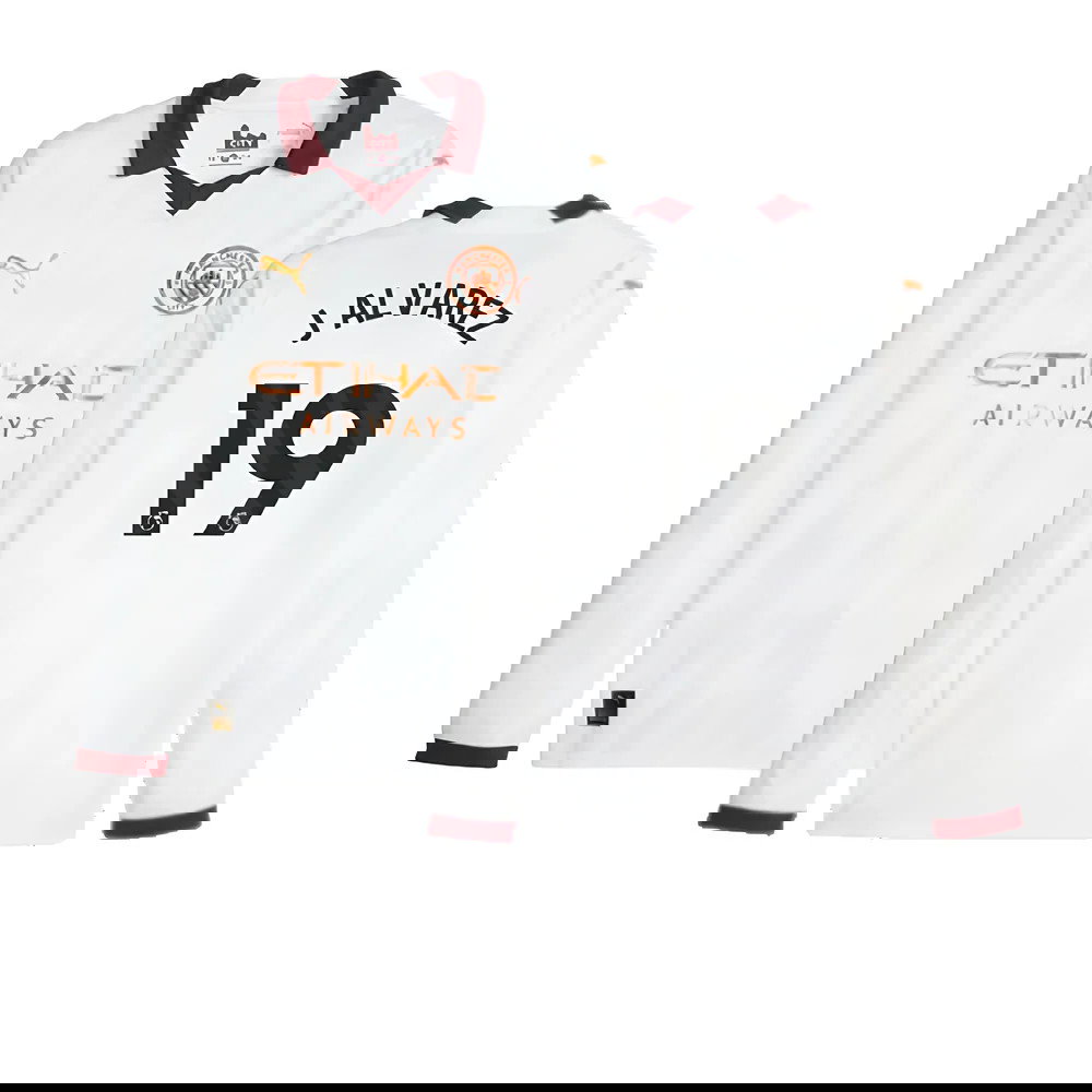 2023-2024 Man City Long Sleeve Away Shirt (J ALVAREZ 19)