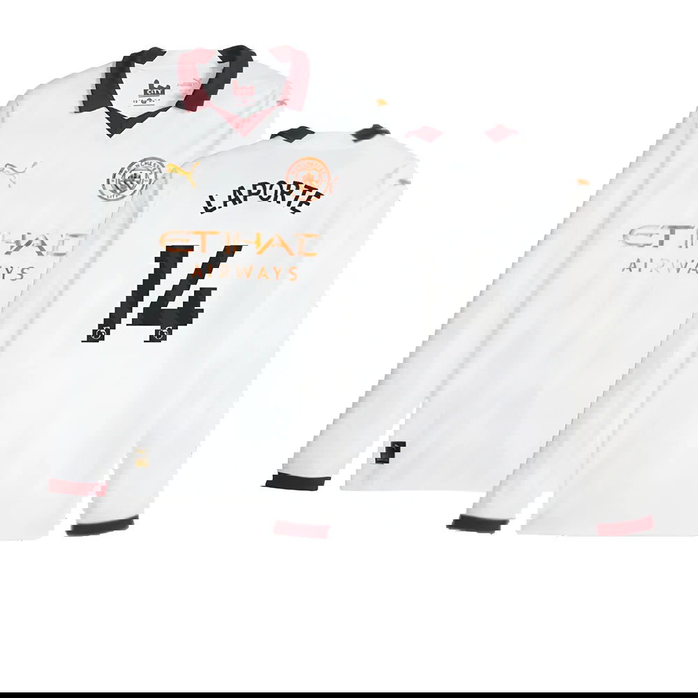 2023-2024 Man City Long Sleeve Away Shirt (LAPORTE 14)