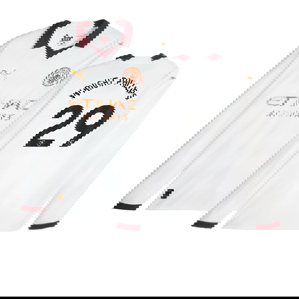 2023-2024 Man City Long Sleeve Away Shirt (WRIGHT PHILLIPS 29)