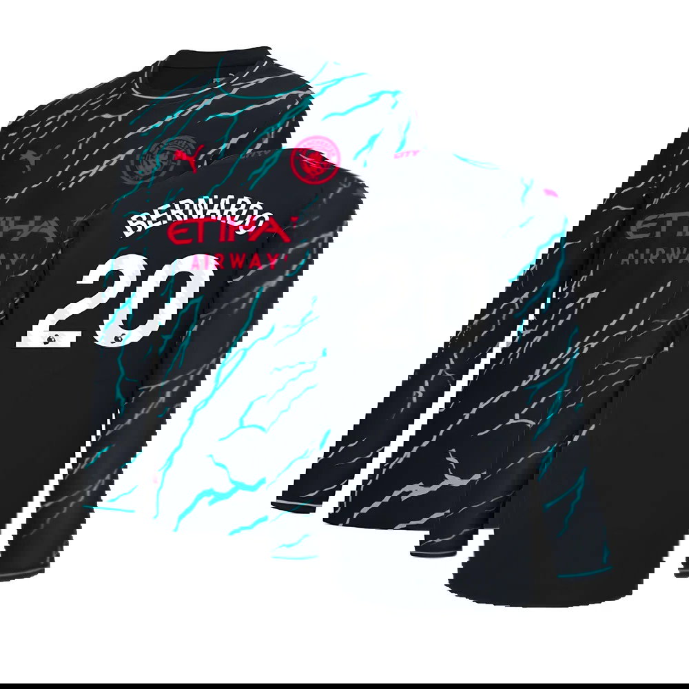 2023-2024 Man City Long Sleeve Third Shirt (BERNARDO 20)