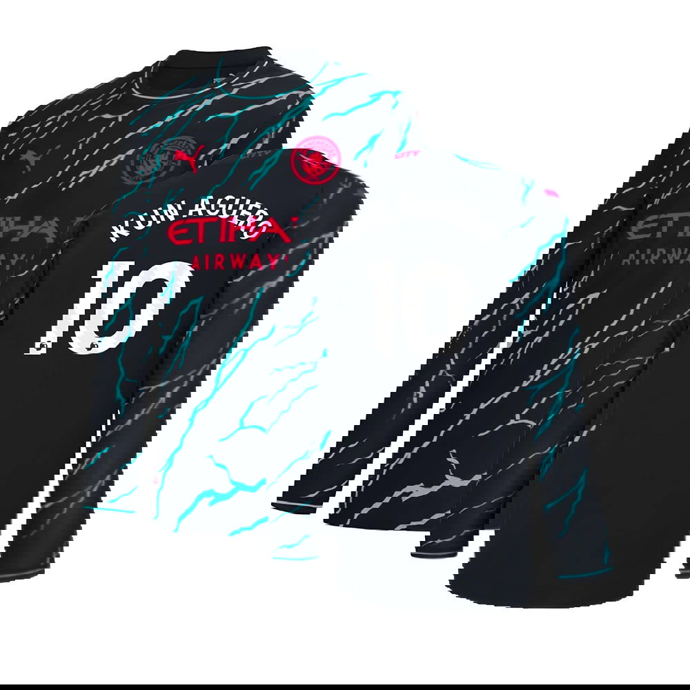 2023-2024 Man City Long Sleeve Third Shirt (KUN AGUERO 10)