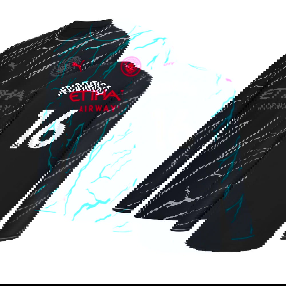 2023-2024 Man City Long Sleeve Third Shirt (RODRIGO 16)