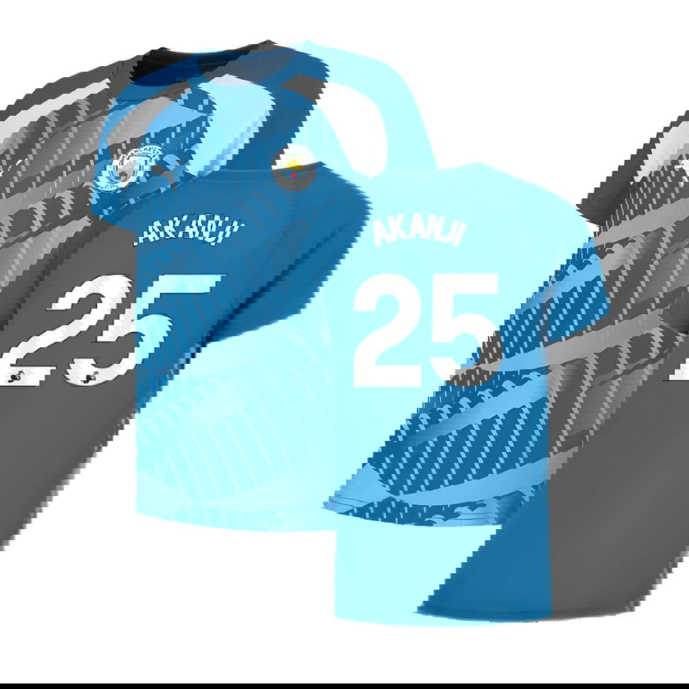2023-2024 Man City Pre-Match Jersey (Lake Blue) (AKANJI 25)