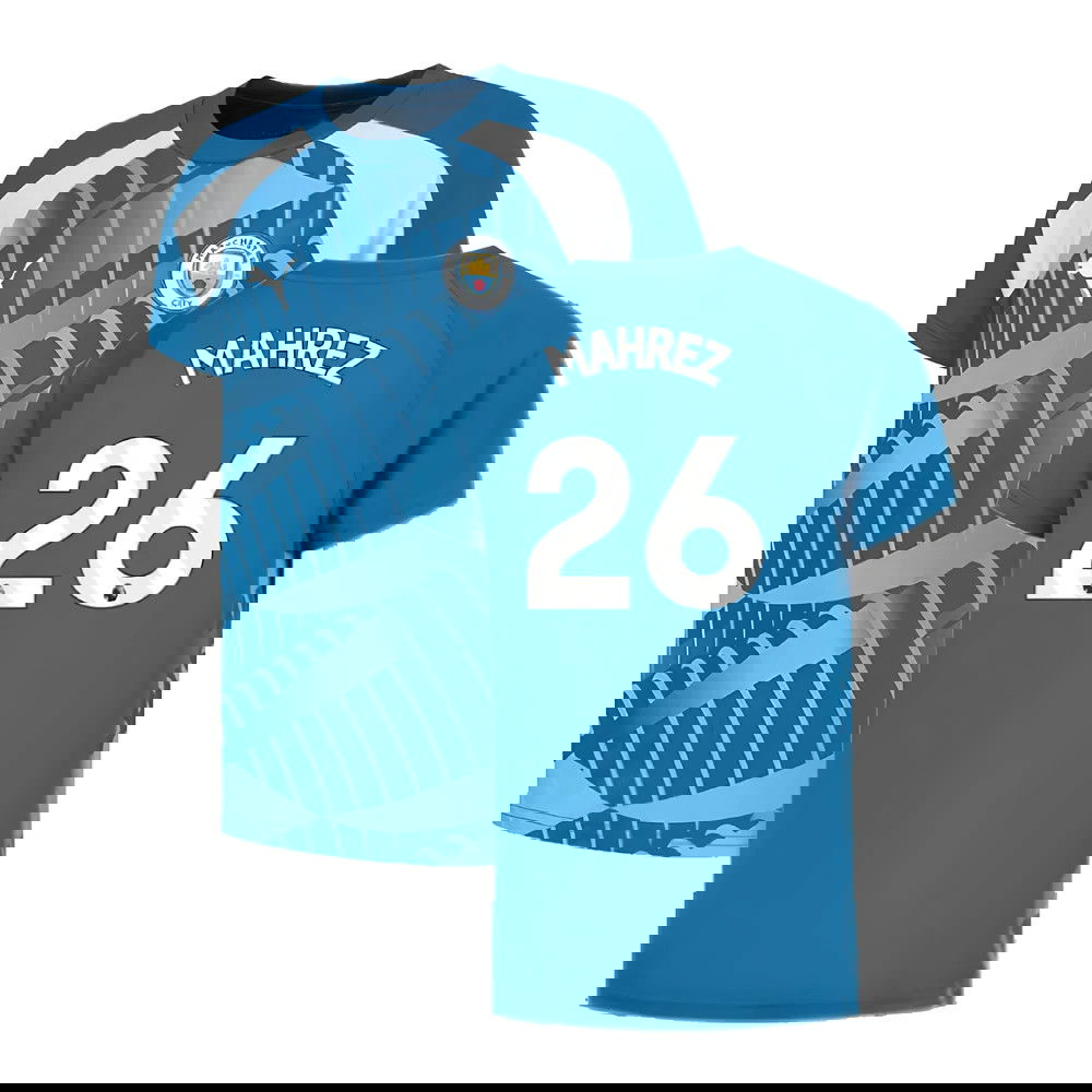 2023-2024 Man City Pre-Match Jersey (Lake Blue) - Kids (MAHREZ 26)