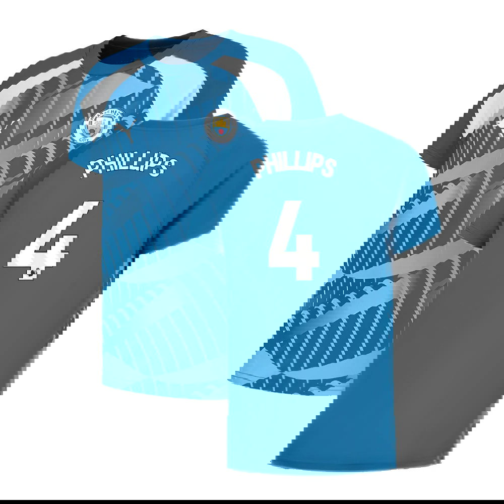 2023-2024 Man City Pre-Match Jersey (Lake Blue) - Kids (PHILLIPS 4)