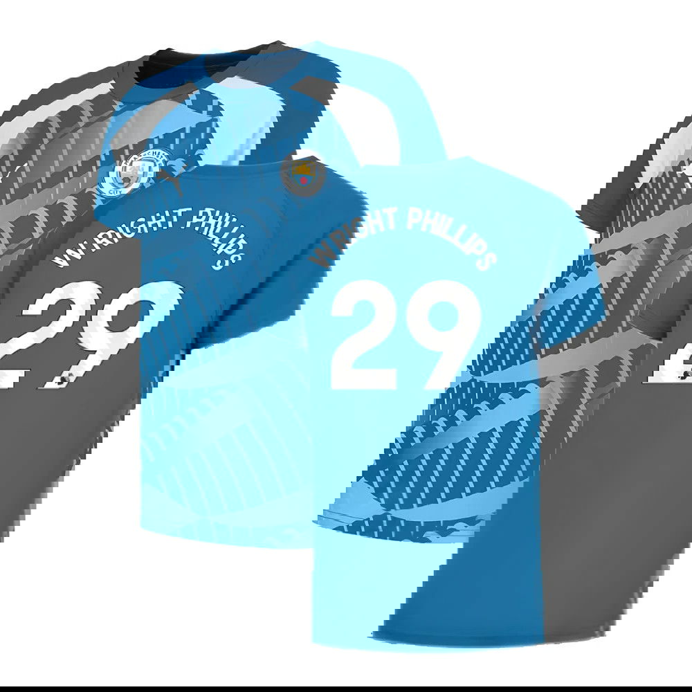 2023-2024 Man City Pre-Match Jersey (Lake Blue) - Kids (WRIGHT PHILLIPS 29)