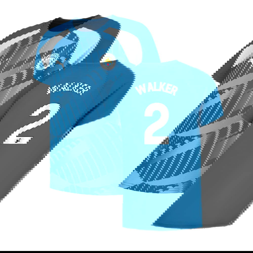 2023-2024 Man City Pre-Match Jersey (Lake Blue) (WALKER 2)