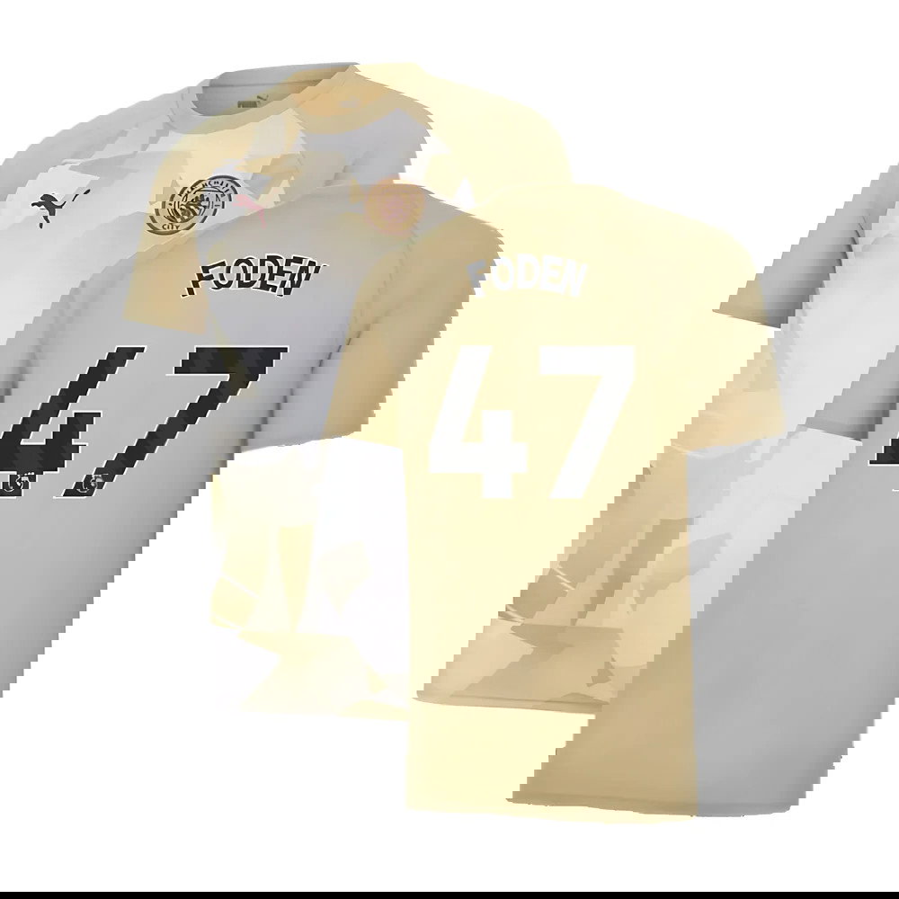 2023-2024 Man City Prematch SS Jersey (Granola) (FODEN 47)