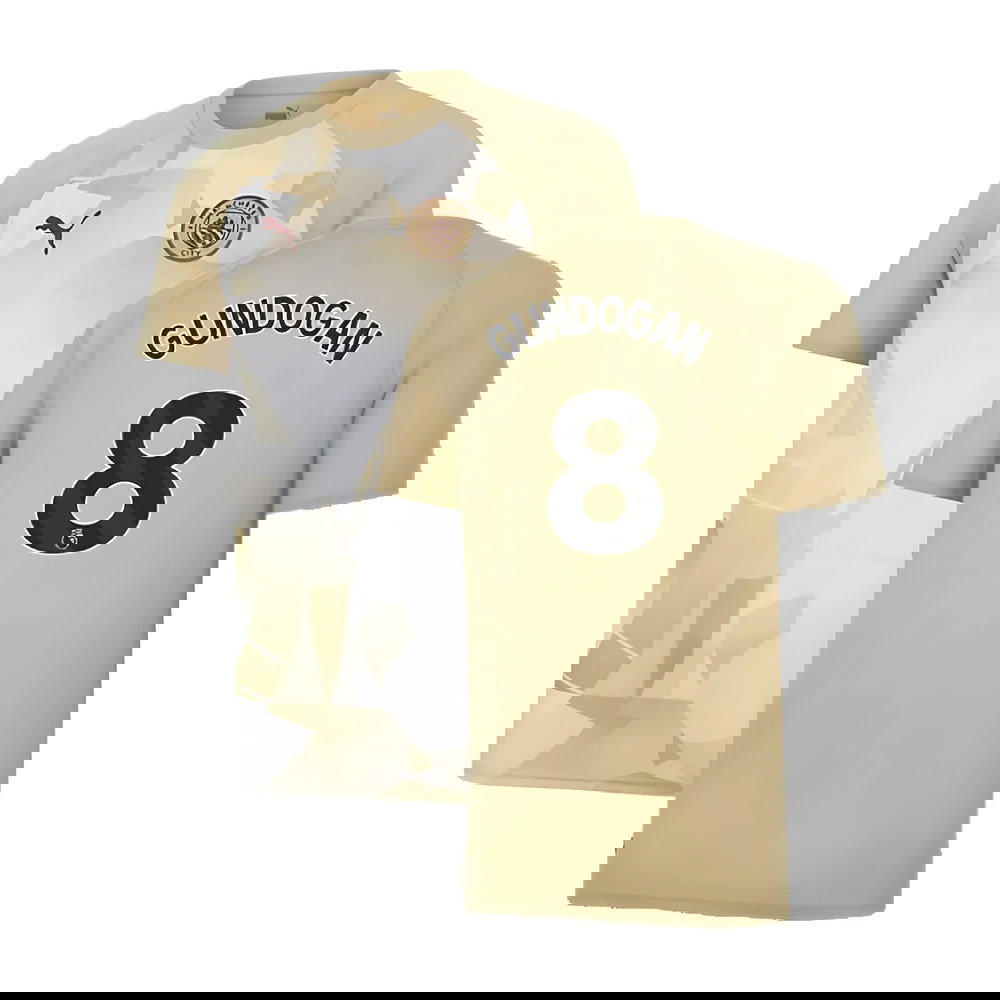 2023-2024 Man City Prematch SS Jersey (Granola) - Kids (GUNDOGAN 8)