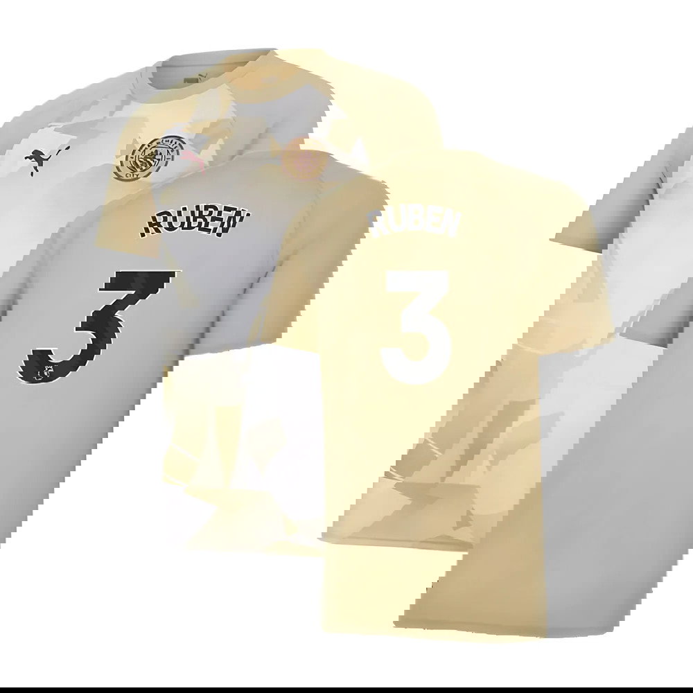 2023-2024 Man City Prematch SS Jersey (Granola) - Kids (RUBEN 3)