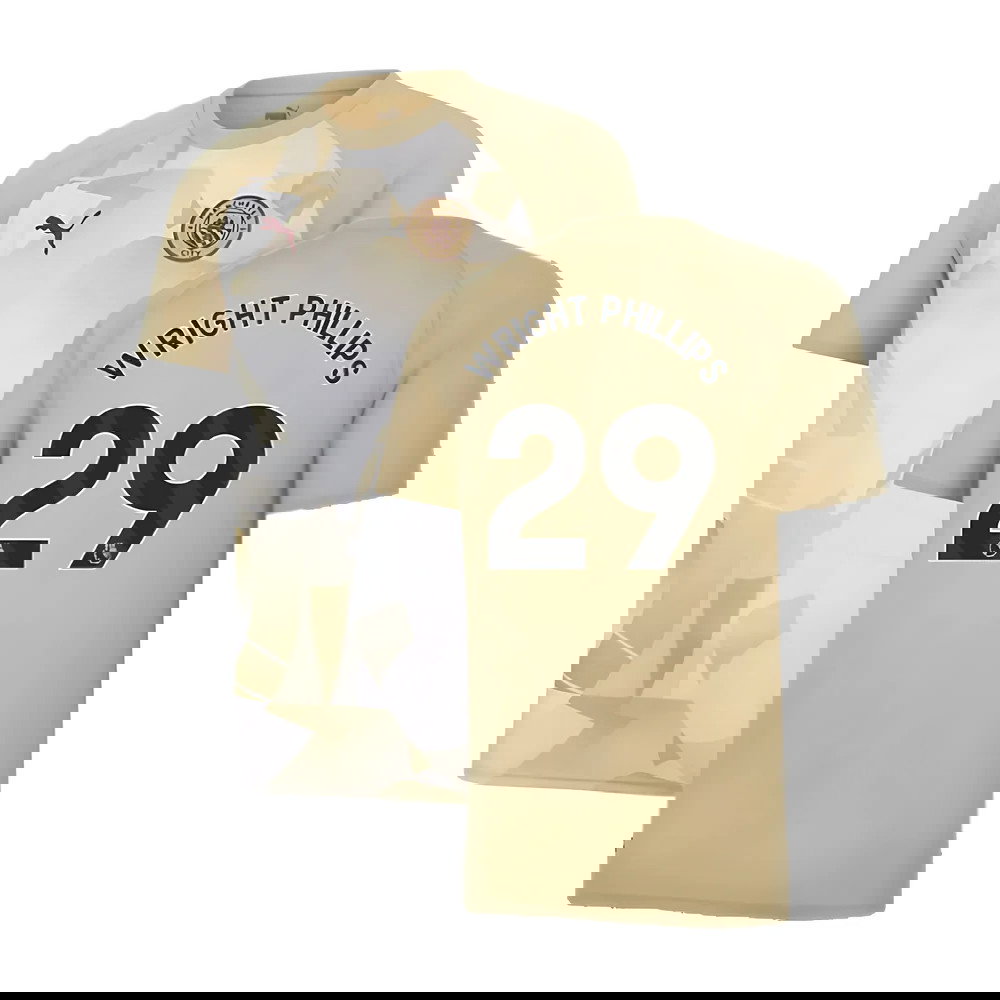 2023-2024 Man City Prematch SS Jersey (Granola) - Kids (WRIGHT PHILLIPS 29)