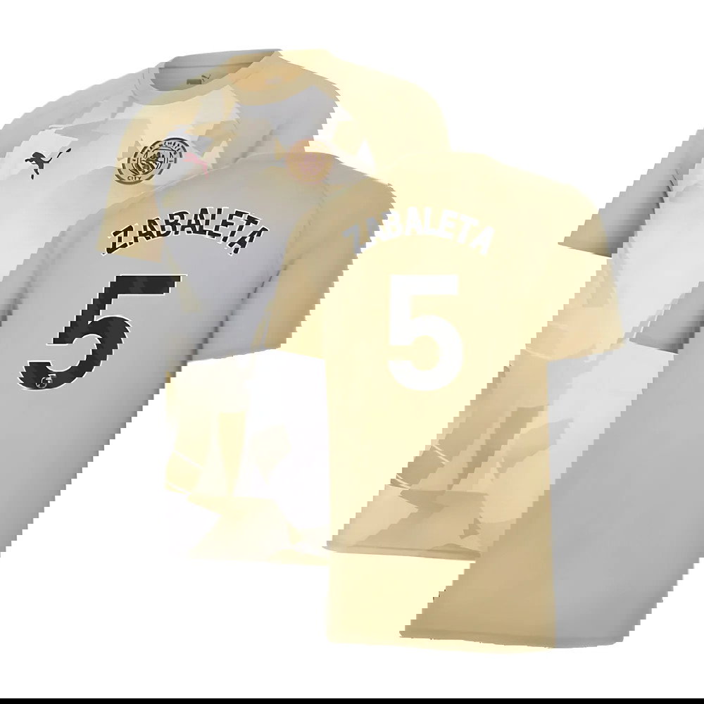2023-2024 Man City Prematch SS Jersey (Granola) - Kids (ZABALETA 5)