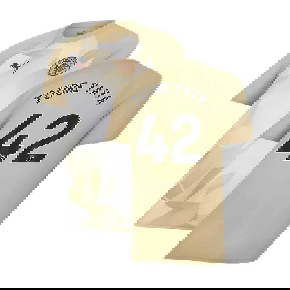 2023-2024 Man City Prematch SS Jersey (Granola) (TOURE YAYA 42)