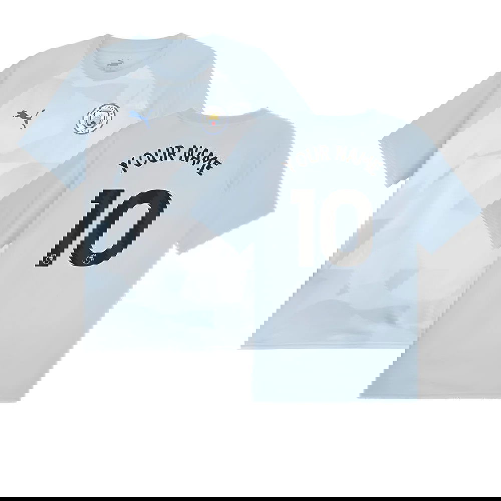2023-2024 Man City Prematch SS Jersey (Silver Sky) (Your Name)