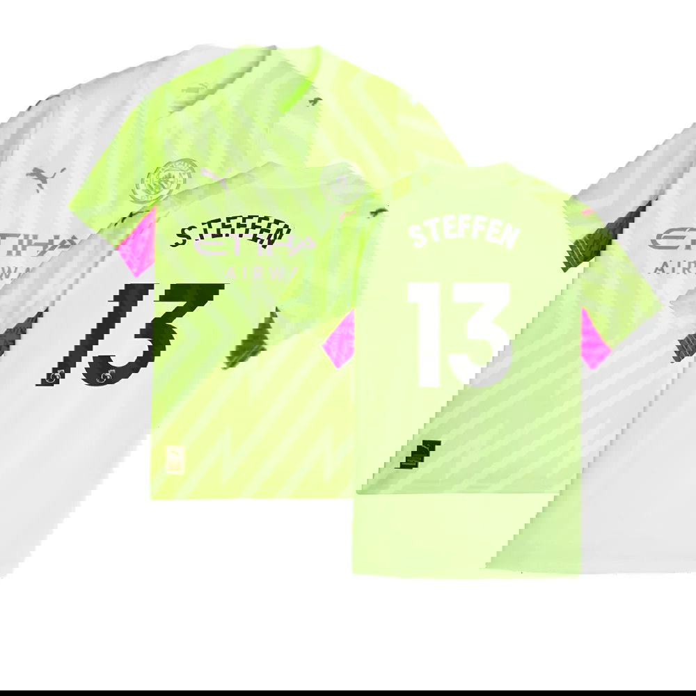 2023-2024 Man City SS Goalkeeper Shirt (Yellow) (Steffen 13)