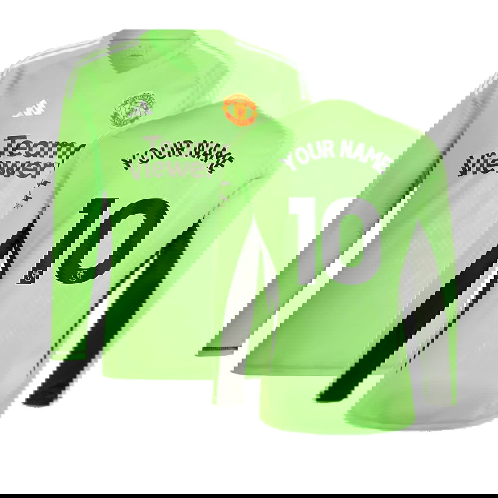 2023-2024 Man Utd Home Goalkeeper Shirt (Solar Green) (Your Name)