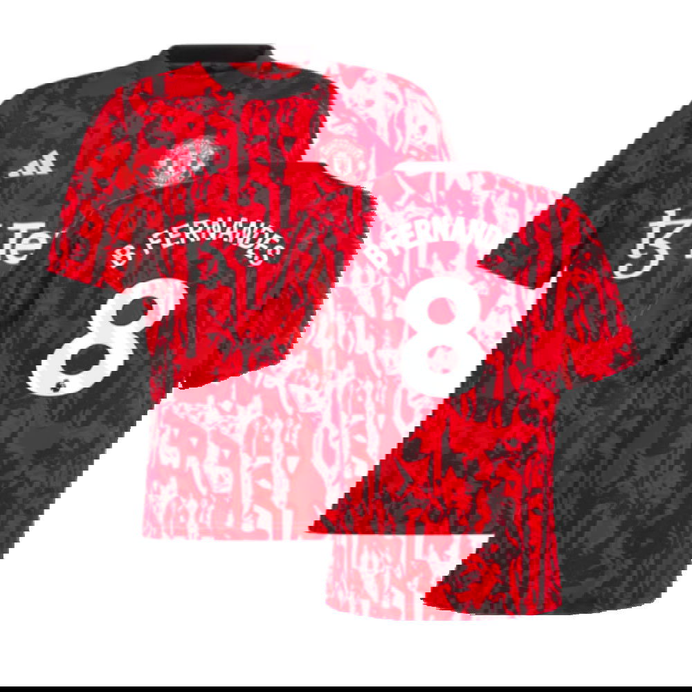 2023-2024 Man Utd Pre-Match Shirt (Red) - Kids (B Fernandes 8)