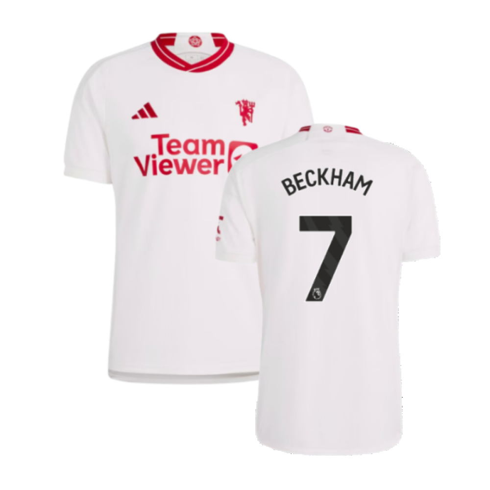 Manchester United Men's Adidas White 2023-2024 Man Utd Third Shirt (Beckham 7)