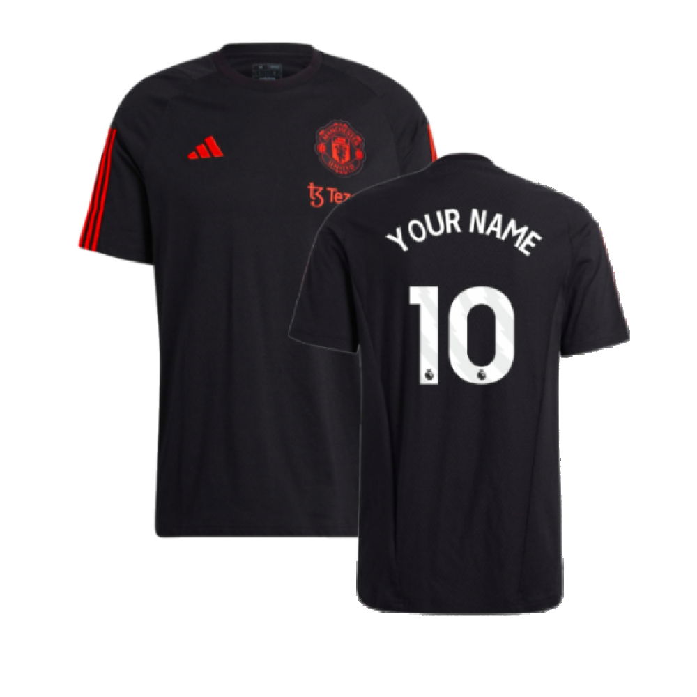 2023-2024 Man Utd Training Tee (Black) (Your Name)