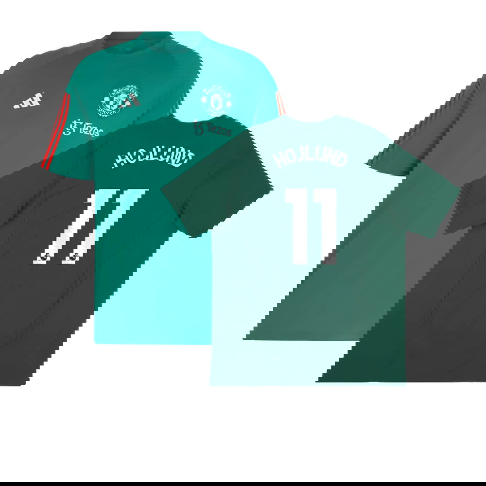 2023-2024 Man Utd Training Tee (Green) (Hojlund 11)