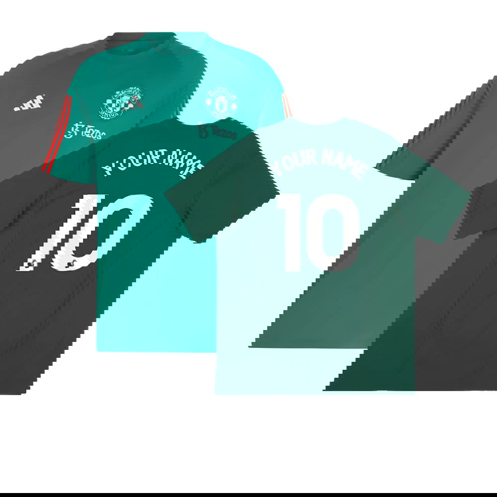 2023-2024 Man Utd Training Tee (Green) (Your Name)